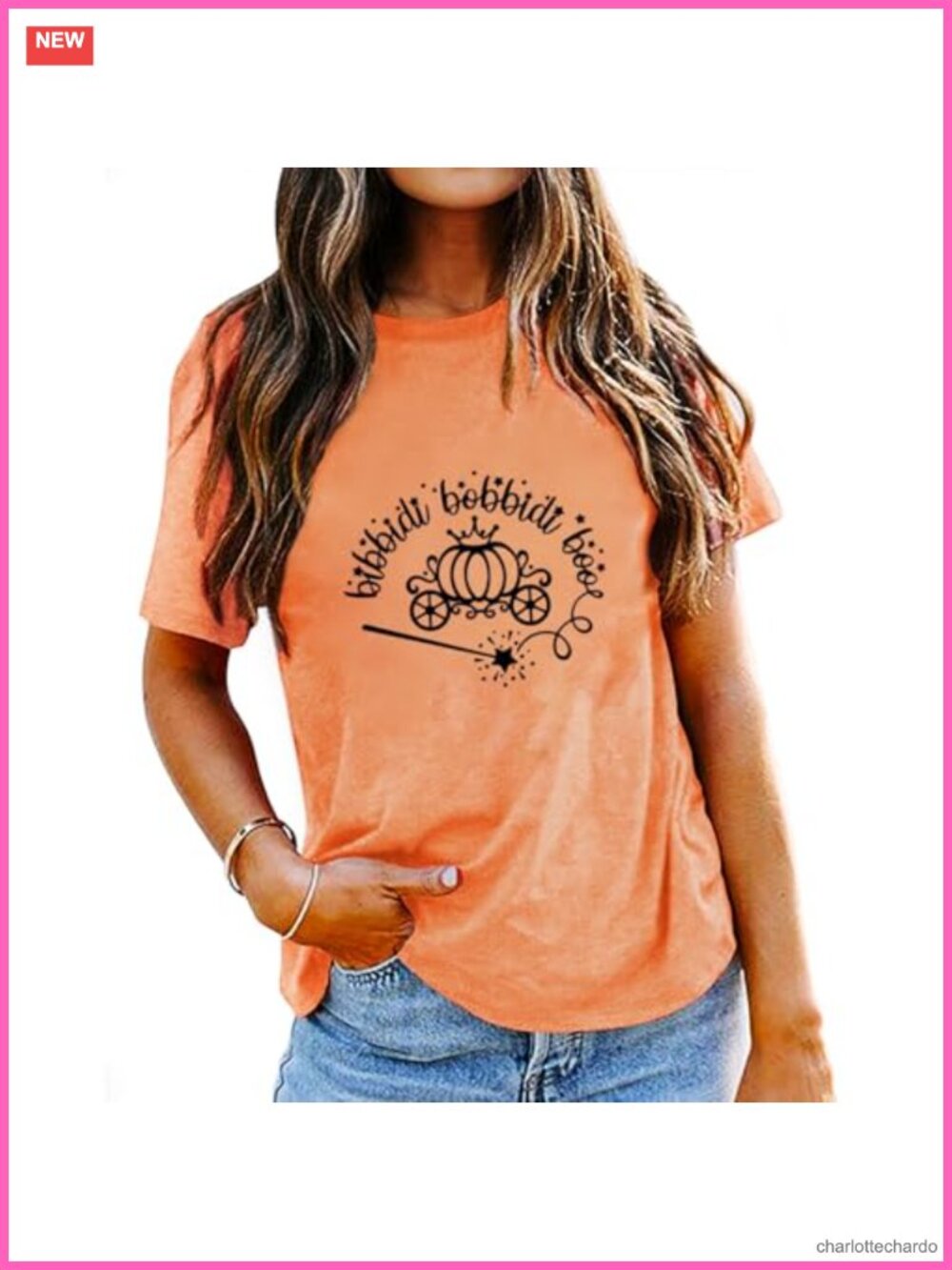 Halloween Bibbidi Bobbidi Boo Graphic Tee Women Short Sleeve Crewneck